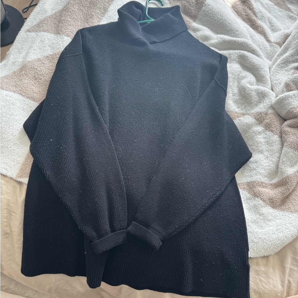 Women's Black Turtleneck Sweater